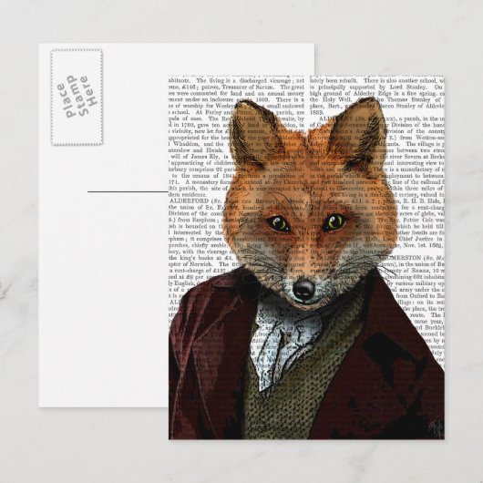 Fox Portrait 2 Postkarte (Vorne/Hinten)