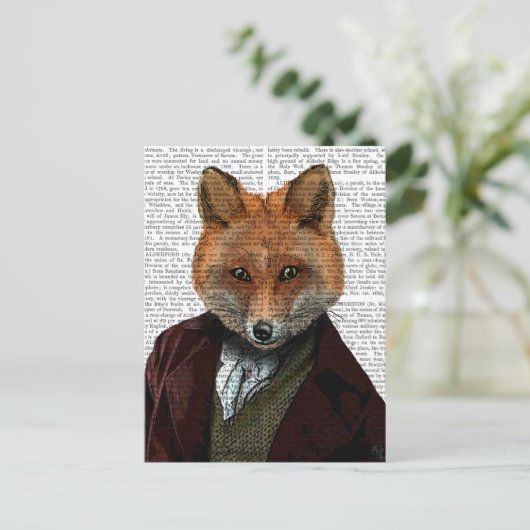 Fox Portrait 2 Postkarte (Stehend Vorderseite)