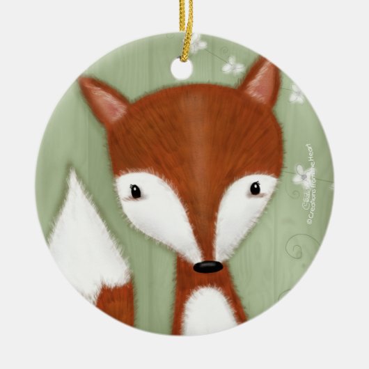 Fox Portrait Keramik Ornament (Vorne)