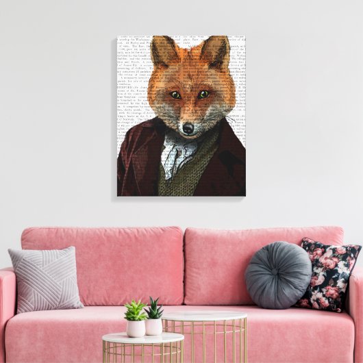 Fox Portrait Leinwanddruck (Insitu (Wohnzimmer))