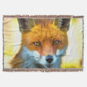 Fox Portrait Realistische Wildnis Kunst, Dichtung Decke