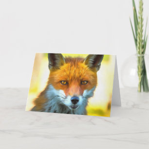 Fox Portrait Realistische Wildnis Kunst, Dichtung  Karte