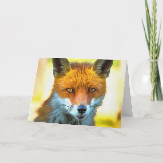 Fox Portrait Realistische Wildnis Kunst, Dichtung  Karte (Vorderseite)
