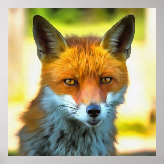 Fox Portrait Realistische Wildnis Kunst, Dichtung  Poster (Vorne)