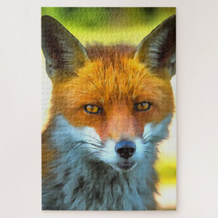 Fox Portrait Realistische Wildnis Kunst, Dichtung  Puzzle