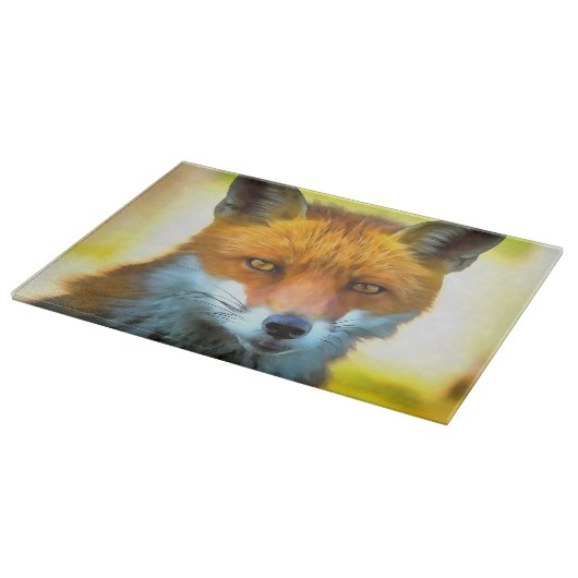 Fox Portrait Realistische Wildnis Kunst, Dichtung Schneidebrett (Ecke)