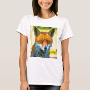 Fox Portrait Realistische Wildnis Kunst, Dichtung T-Shirt