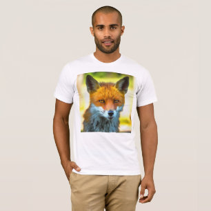 Fox Portrait Realistische Wildnis Kunst, Dichtung  T-Shirt