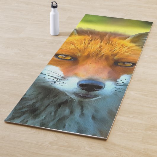 Fox Portrait Realistische Wildnis Kunst, Dichtung Yogamatte (Beispiel)