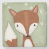 Fox Portrait Steinuntersetzer (Vorderseite)