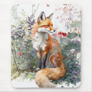 Fox Portrait Tiermalerei Kunst, Dichtung und Musik Mousepad