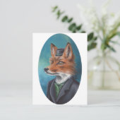 Fox Postcard Animal Postcard Fox Art Postkarte (Stehend Vorderseite)