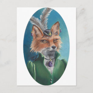Fox Postcard Animal Postcard Viktorianisch Fox Postkarte