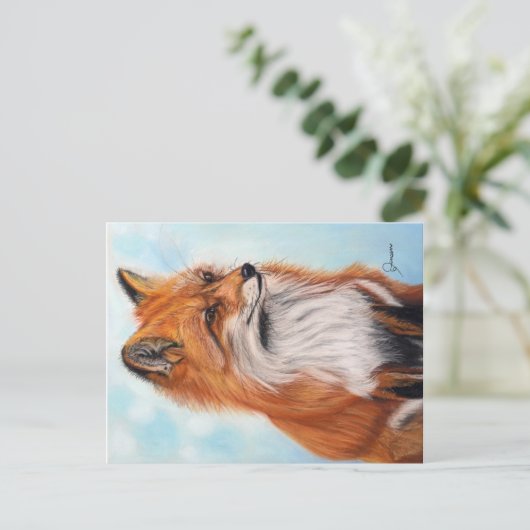 Fox Postcard Print  Postkarte (Stehend Vorderseite)