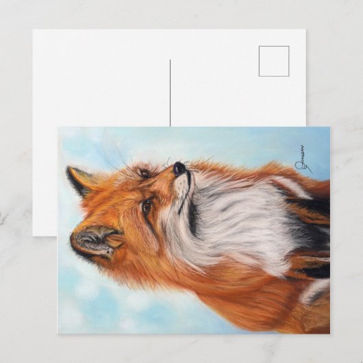 Fox Postcard Print  Postkarte (Vorne/Hinten)