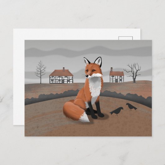 Fox Postkarte (Vorne/Hinten)
