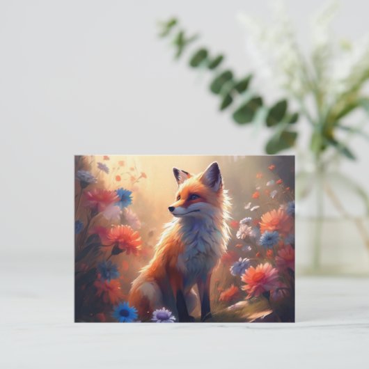 Fox Postkarte (Stehend Vorderseite)