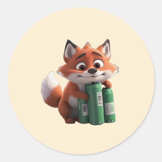 Fox-Power-Ladekleber Runder Aufkleber (Vorderseite)