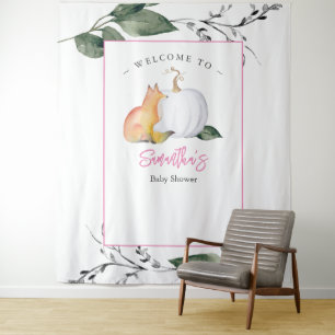 Fox Pumpkin Baby Dusche Backdrops Grüne Wandteppich