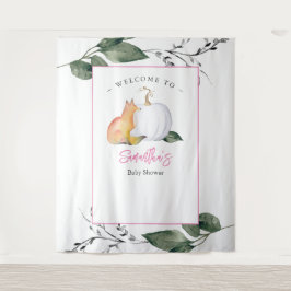 Fox Pumpkin Baby Dusche Backdrops Grüne Wandteppich
