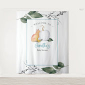 Fox Pumpkin Baby Shower Backdrops Boy Wandteppich (Vorderseite)