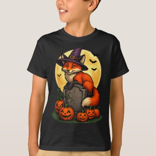 Fox Pumpkin Halloween Tees For Men Women Girls Cos (Vorderseite)
