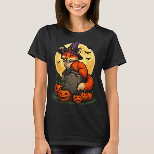 Fox Pumpkin Halloween Tees For Men Women Girls Cos (Vorderseite)