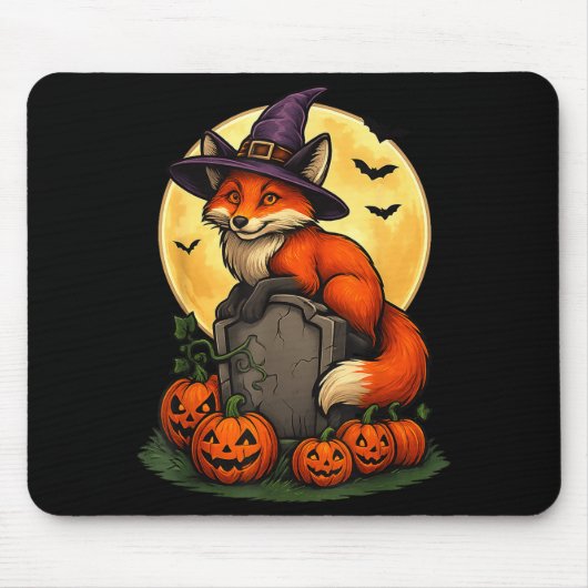 Fox Pumpkin Halloween Tees For Men Women Girls Cos Mousepad (Vorne)