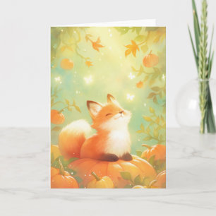 Fox Pumpkin Perch Karte