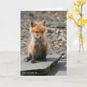 Fox Pup Karte (Gelbe Blume)