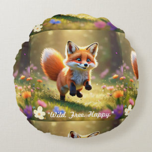 "Fox Pup's Delight" Rundes Kissen