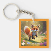 "Fox Pup's Meadow Fun" Schlüsselanhänger (Vorderseite)