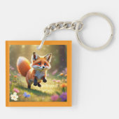 "Fox Pup's Meadow Fun" Schlüsselanhänger (Rückseite)