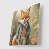Fox Quadratische Wanduhr (Winkel)