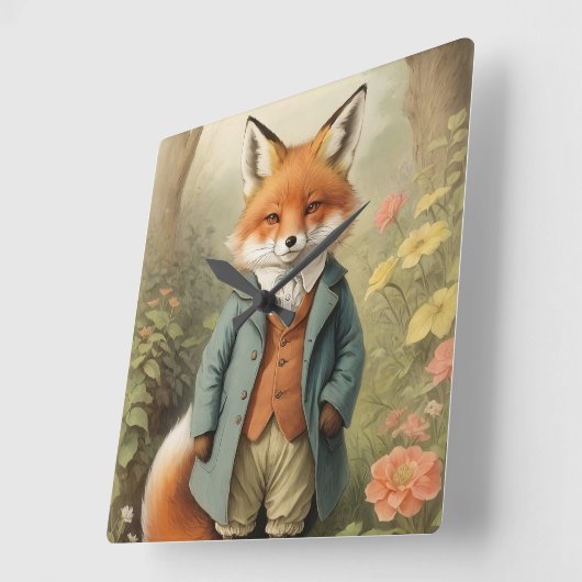 Fox Quadratische Wanduhr (Winkel)