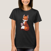 Fox Quote Drinking Coffee Cool Fox T-Shirt (Vorderseite)