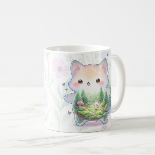 Fox / Raccoon Dreamscape Kaffeetasse (VorderseiteRechts)