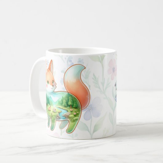 Fox / Raccoon Dreamscape Kaffeetasse (Vorderseite Links)
