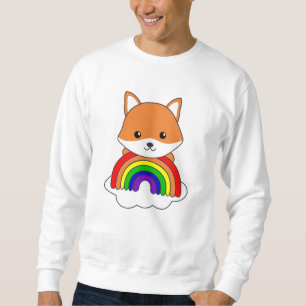 Fox Rainbow Niedlicher Tiere Farbenfoxenwälder Sweatshirt
