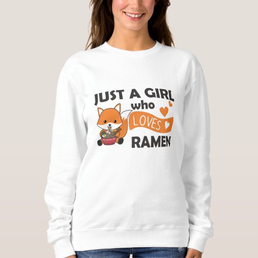 Fox Ramen Süßtiere essen Pasta Sweatshirt (Vorderseite)