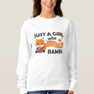 Fox Ramen Sweet Animals Eating Pasta Sweatshirt