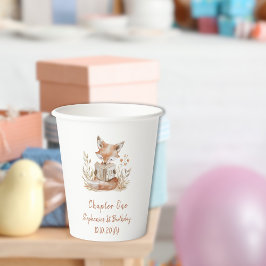 Fox Reading a Book Chapter 1. Geburtstag Party Pappbecher