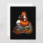 Fox Reading A Book Dankeskarte (Vorne/Hinten)