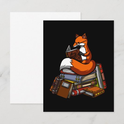 Fox Reading A Book Dankeskarte (Vorne/Hinten)