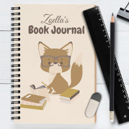 Fox Reading Journal Book Review Personalisiert Notizblock