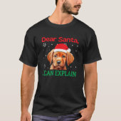 Fox Red Lab Christmas Santa Labrador Retriever T-Shirt (Vorderseite)