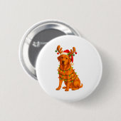 Fox Red Lab Christmas Tree Light Pajama Labrador D Button (Vorne & Hinten)