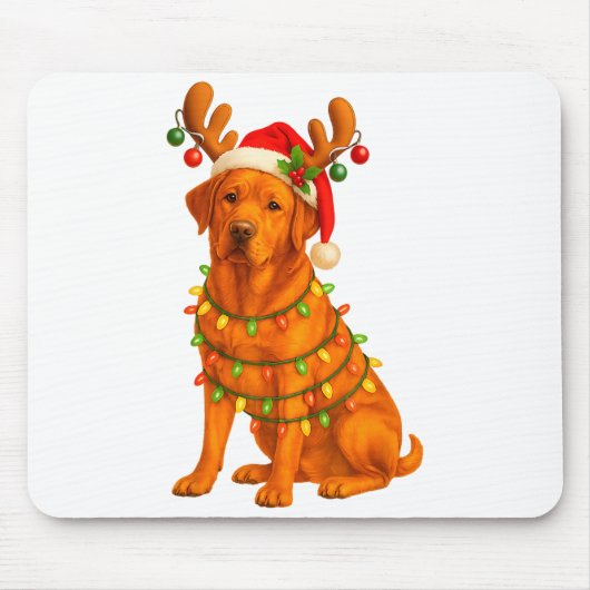 Fox Red Lab Christmas Tree Light Pajama Labrador D Mousepad (Vorne)