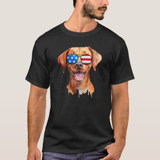 Fox Red Lab Mom Dad Flag Labrador Retriever T-Shirt (Vorderseite)