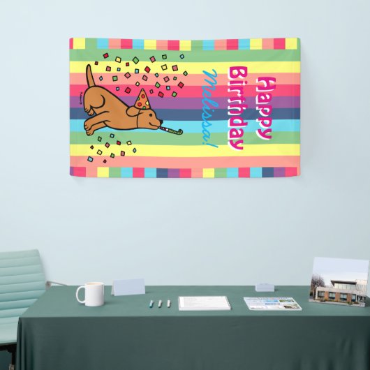 Fox Red Labrador Birthday Party Confetti Banner (Messeveranstaltung)